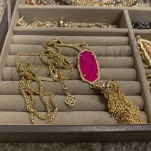 Kendra Scott Pink Agate Everly Necklace #2*